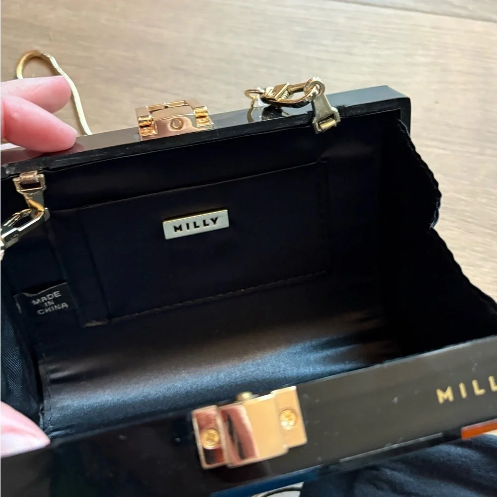 Milly Glitter Acrylic Clutch Crossbody